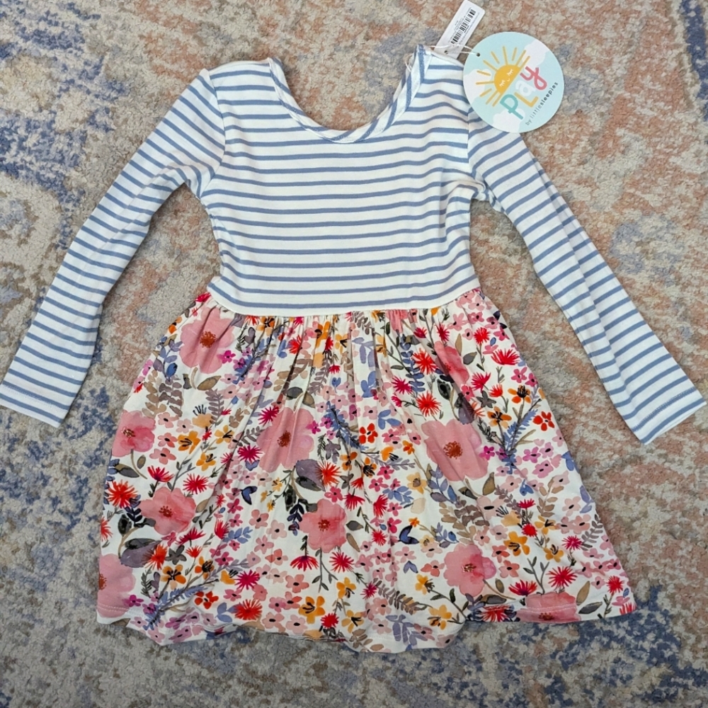 NWT Little Sleepies 2T Mauve Meadow Dress